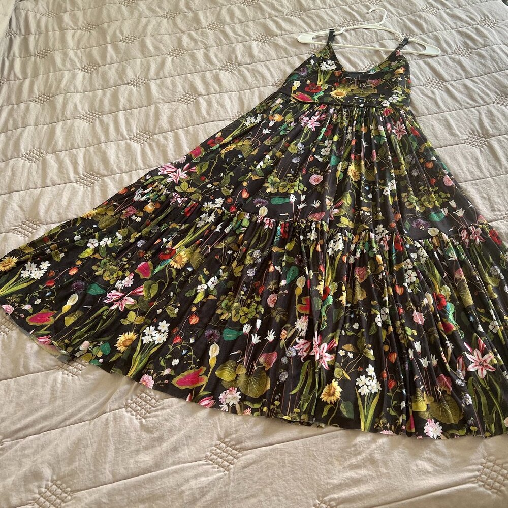 BLACKMILK PAPER FLOWERS SHEER MIDAXI DRESS - M